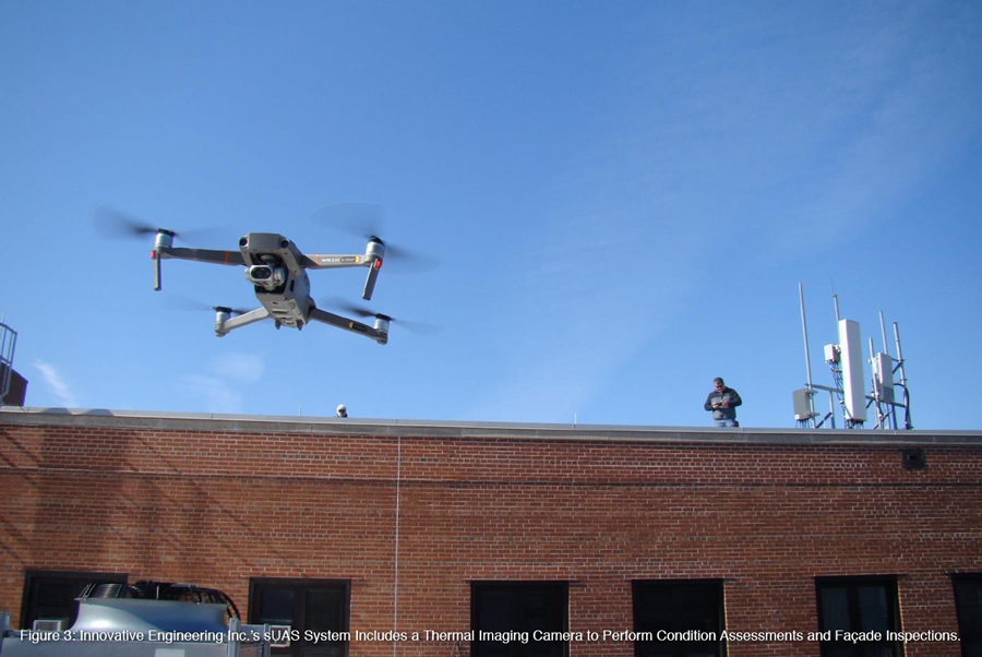 Drone with Thermal Camera Performs Facade Inspection