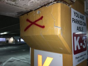 Concrete Crack on a Column in a Parking Structure