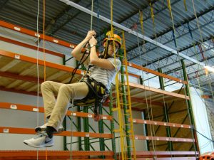 Sam Watts EIT practicing rope access maneuvers